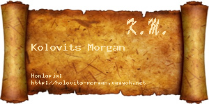 Kolovits Morgan névjegykártya
